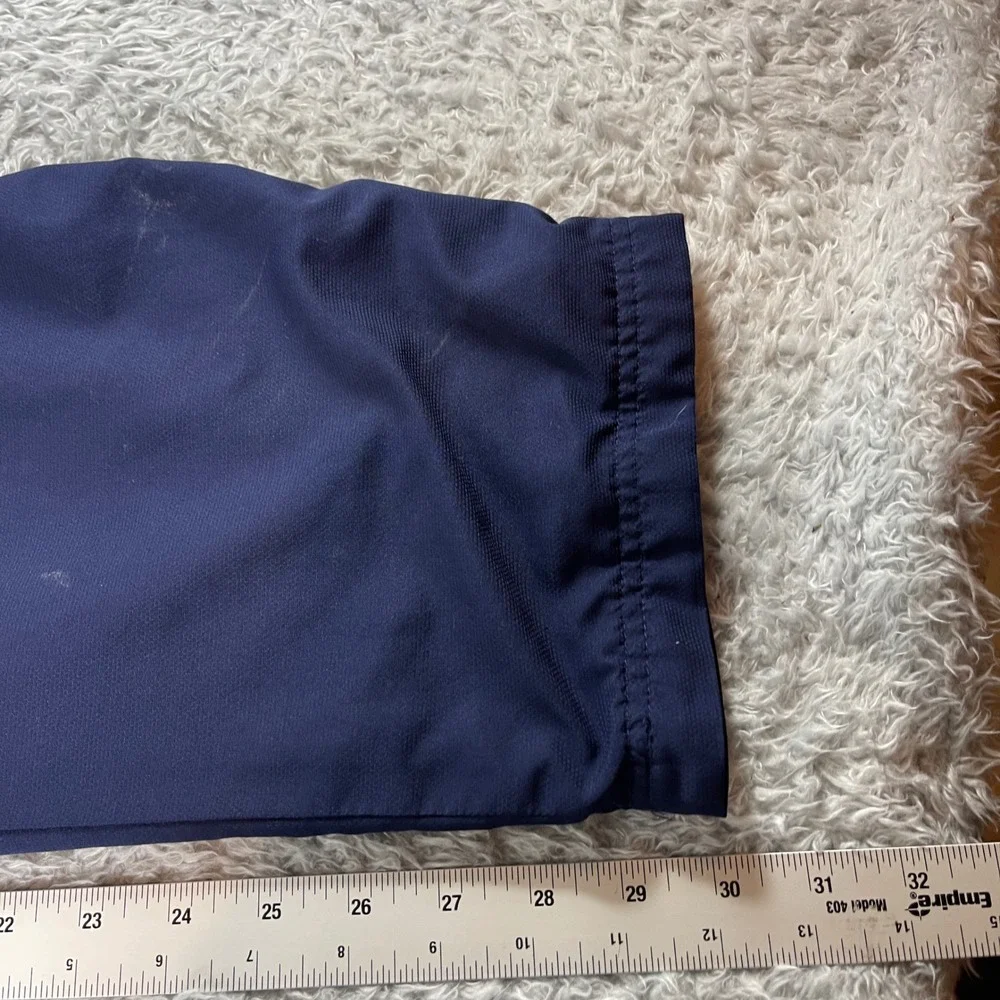Reebok Navy Blue Athletic Track Pants Side Stripe Mens Size L Polyester